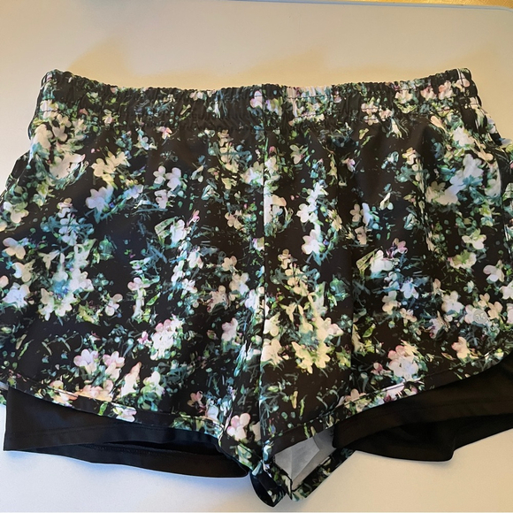 RBX Athletic Workout Lined Floral Shorts Green Blue Large - Picture 3 of 6